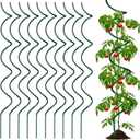 58" Green Plant Supports Spiral Tomato Cages, 10 Pack Metal Twisted Tomato Stakes Climbing Plant Stake Tower Outdoor Indoor