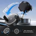 2 x 360 Rotation Clip on Car Phone Mount, 2 IN 1 Adjustable Magnetic Car Phone Holder Vacuum Suction Cup Phone Stand Foldable Cellphone Mount with Concealable Ears for All Smartphones