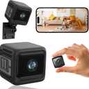 Spy Camera Hidden Camera, 4K Mini Cameras with Motion Detection, for Nanny Cam Wireless Surveillance for Indoor Home and Office Black
