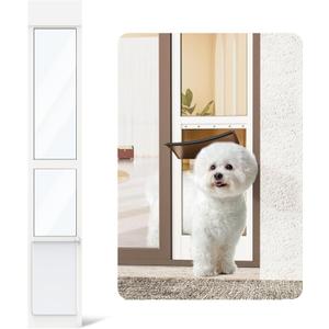 Doggy Door for Sliding Glass Door, Adjustable Height 75 4/5" to 80 3/10" Sliding Door Dog Door Insert, Suitable for Small Doggies Up to 25 lbs, M (Classic White)