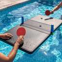 Silipull Floating Table Tennis for Pool Game, Floating Table Top with Net Set Swimming Pool Game with Paddles and Balls for Adult Summer Beach Party Outdoor Fun