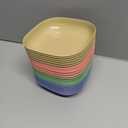 Square Lightweight Wheat Straw Plates, Deep Dinner Dishes, Camping Dinnerware for Serving pasta fruit for Kids Toddlers and Adults (MULTI) Multicolor 24 Pack
