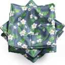 Cunhill 4 Pcs Cotton Microwave Bowl Cozy Holders for Hot Food Hot Pads Soup Bowl Potholders Heat Resistant Multipurpose Quilted Safe Holders for Kitchen Plate Supply(Navy Blue, Flower Style)