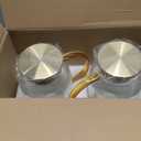 2 PACK Glass Pitcher with Lid, 68 oz/ 2 Liter Classic Vertical Stripes Water Pitcher with Handle,Glass Water Carafe for Cold Brew, Coffee, Lemonade, Iced Sun Tea,Beverage,Heat Resistant (Clear)