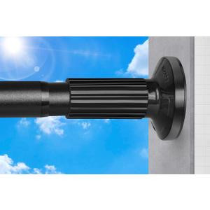 Tension Curtain Rod 51-165In(4.25-13.75Ft), Extra Long Outdoor Curtain Rod No Drilling for Window or Bathroom Patio, Adjustable Spring Shower Rod, Easy to Install Never Rust, Rod Diameter 1.26In-Black