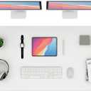 K KNODEL Large Office Leather Desk Mat, Mouse and Keyboard Pad, Computer and Laptop Mat, Desktop Protector and Cover, Writing Pad and Blotter (47.2"x23.6", White)