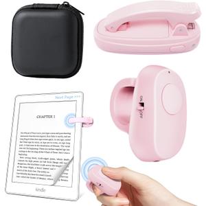 Resptasski Finger Ring Kindle Page Turner Remote, Rechargeable Wireless Clicker for Kindle Paperwhite, E-Readers & Camera, Perfect for Hands-Free Reading Anywhere, Bed, Treadmill Reading (Pink)