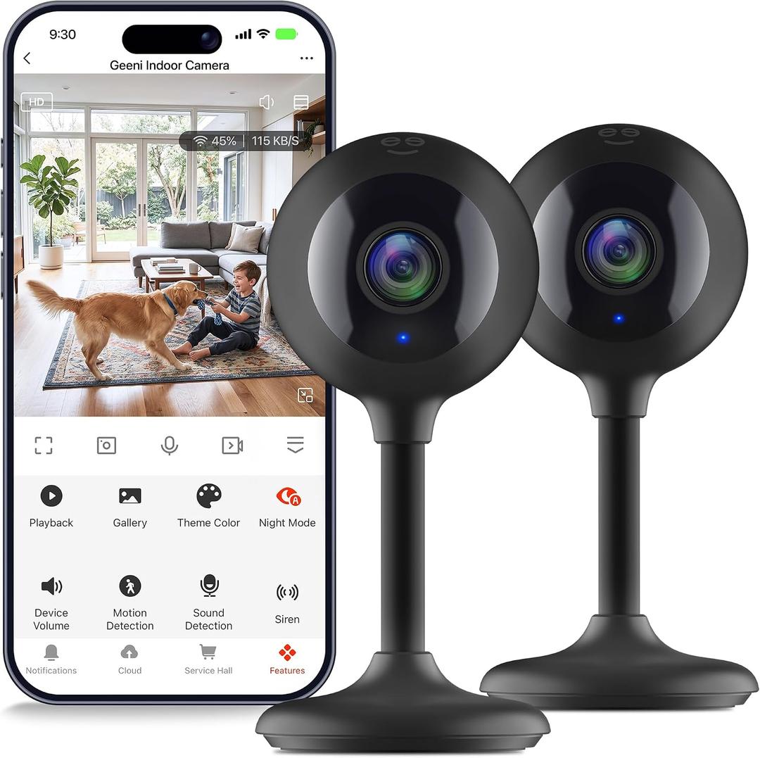 Geeni Look 1080p Indoor Camera, Full HD Wi-Fi & Motion Detection, 2-Pack