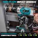 Cerycose Cordless Impact Wrench 1/2 inch Compatible with Makita 18V Battery Brushless High Torque Impact Driver Gun with 1000 Ft-lbs Torque, LED Work Light, Ergonomic Design for Heavy-Duty