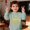MODNTOGA Toddler Boy Girl Happy New Year Crewneck Sweatshirt Fireworks Graphic Holiday Shirt 2026 Long Sleeve Pullover Tops (Green, 2-3Y)