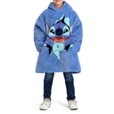 STITCH KIDS WAYY BIG HOODIE One Size Light Blue