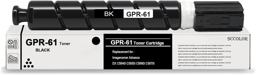 GPR61 GPR-61 Black Toner Cartridge Replacement for Cacon GPR-61 Toner Cartridge for Imagerunner Advance DX C5840i C5850i C5860i C5870i Series Printer