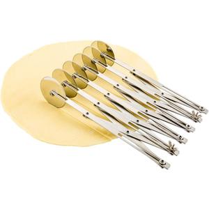 Restaurantware Met Lux 9.5 x 2.25 Inch 6 Wheel Pastry Cutter 1 Expandable Accordion Cutter - Corrosion-Resistant Dishwasher-Safe Stainless Steel Multi-Blade Pizza Cutter For Cutting Pasta Dough