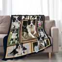 Border Collie Blanket Douglas Dog Gifts Throw Blanket Super Soft Flannel Lightweight Fluffy Plush Cozy Fuzzy Fleece Decor for Dog Lover Girl Boys Woman Man Kids Adults for Bed Sofa Couch 40"X50"