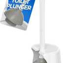 Toilet Plunger with Holder, Plungers for Bathroom Heavy Duty for 5.7 - Inch Toilet Drain, Toilet Plunger and Holder Combo for Bathroom Cleaning (White)