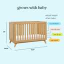 Davinci Otto 3-in-1 Convertible Baby Crib - GREENGUARD Gold Certified Wooden Convertible Crib to Toddler Bed & Daybed - Baby Bed with 4 Adjustable Mattress Heights & Easy to Assemble - Honey, 54"L x 29"W x 35"H