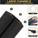 MYFAMIREA 30FT Floor Cord Cover Heavy Duty Cable Cover Protector with 3 Channels Extension PVC Floor Wire Cover Outdoor Cord Hider Management Cover for Wire on Floor for Home Office Outdoor, Black