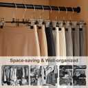 POZEAN Pants Hangers with Clips for Women 30 Pack, 12Inch Adjustable Heavy Duty Skirt Hangers, Space Saving Non-Slip Shorts Jeans Trousers Clothes Hangers, Black