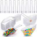R-kay 36 Pcs Candy Bowls And Plastic Scoops Set - 18 Clear Small Plastic Bowls 6 Oz, 9 Plastic Scoops And 9 Small Tongs Buffet Containers Set Heavy Duty