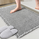 Grey Waffle Bath Mat,Super Absorbent Non Slip Bathroom Rug,Gray 18x30inch,Machine Washable Ultra Soft Floor Mats