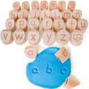 Alphabet Playdough Stamps for Kids - Lowercase Letter Stamp Set - ABC Toddler Clay Dough Stampers