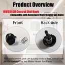 1-Pack Black Control Dial Knob Compatible with Honeywell Water Heater Gas Valve,w/Spring. Plastic Control Dial Knob Replacement parts for Water heater,Fit for WV8840B,WV8840A,WV8840B1110 And More