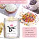 2 x 13th Birthday Gifts for Girls, Happy Birthday Candle with Sprinkles, Unique 13Year Old Gifts for Her Sister Best Friends Daughter Bestie Turning 13 Birthday Present