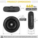 TICONN 10" Solid Tires, 4 Pack Flat Free 4.10/3.50-4'' Wheels with 5/8 Axle Bore Hole and Double Sealed Bearings (Black, 4PK)