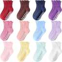 Aroveea Baby Toddler Socks Grip Non Slip Girls Cotton 9  Pack for 3-5T Kids Ankle Cute Socks 6M-7Years