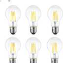 Dimmable E26 LED Light Bulbs,40 Watt Equivalent,Daylight 4000K Classic Clear Glass A19 LED Filament Bulb Pack of 6