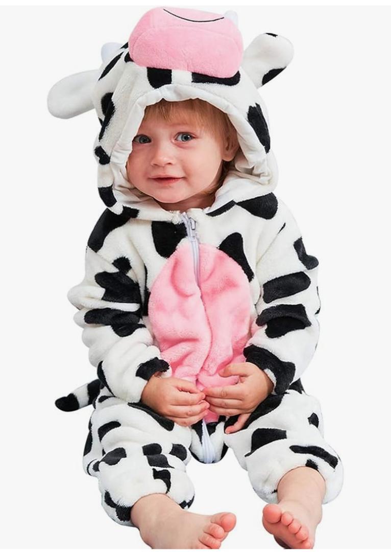 MICHLEY Unisex Baby Animal Costume Winter Autumn Flannel Hooded Romper Cosplay Jumpsuit Size 80