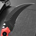 C1691N Fixed Blade Knife,D2 Steel Nylon Fiberglass Handle Outdoor Claw Knife for Survival, Hiking, Camping with Kydex Sheaths(Red)