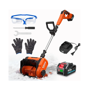 Cordless Snow Shovel, Electric Snow Shovel 12" Width 6.7" Depth Cleaning and 20ft Throwing Distance, 4 Ah 21V Battery Brushless Snow Mover with Adjustable Front Handle for Driveway, Steps, Patio