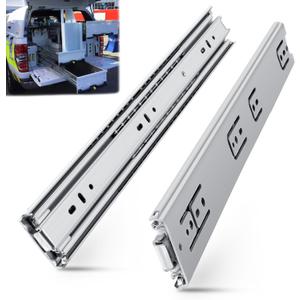 SLIDEWAY 200 Lbs Heavy Duty Drawer Slides 1 Pair 8 10 12 14 16 18 20 22 30 32 40 Inch Full Extension Ball Bearing Sliding Rails Cabinet Runners Tracks Tool Box Glides-16