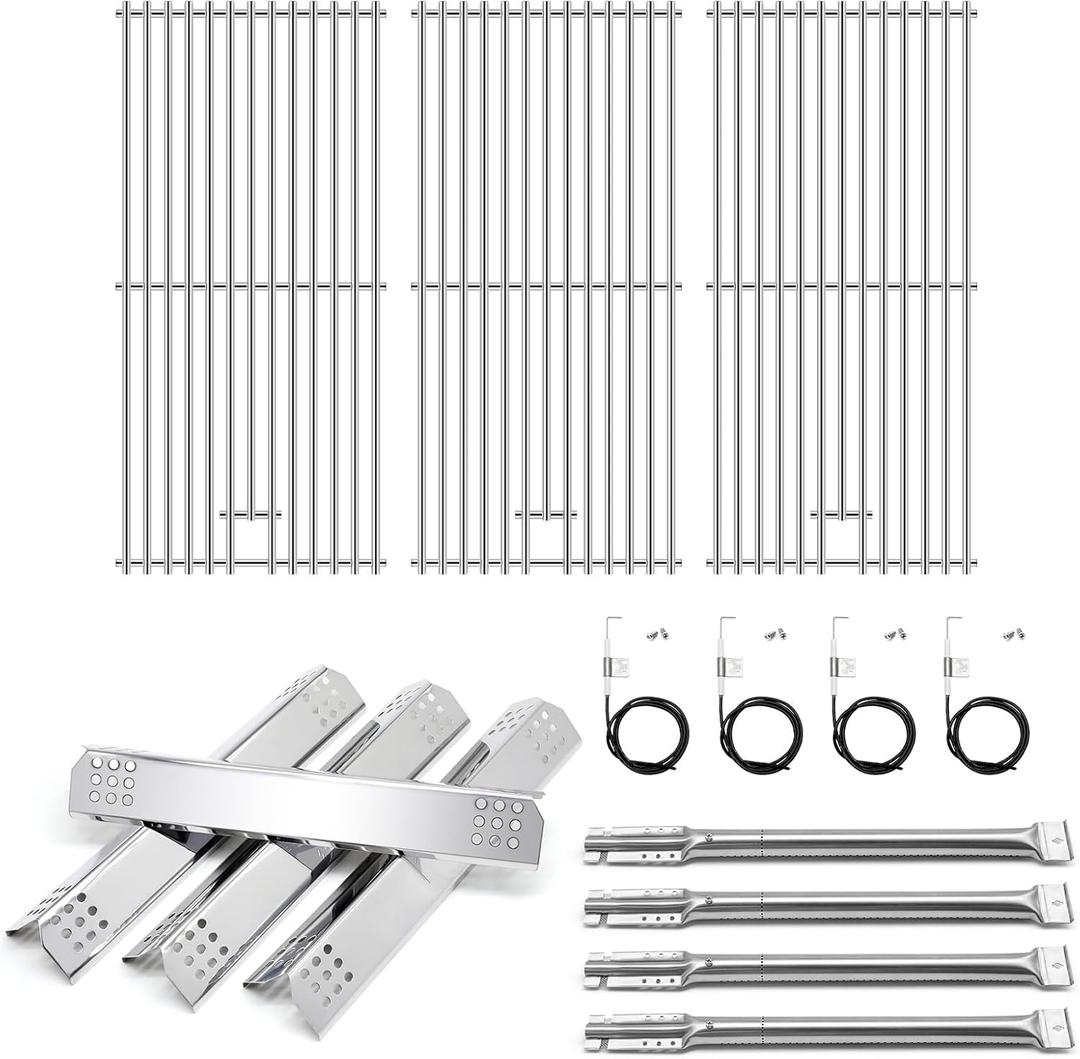 Adviace Grill Replacement Parts for Kitchenaid 720-0954 720-0733A 720-0733, Replacement for Kitchenaid Grill Grates 720-0954 & Heat Plates & Grill Burners & Igniters