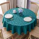 Smiry Round Table Cloth, Waterproof Heavy Duty Vinyl Tablecloths, Wipeable Washable Table Cover for Kitchen and Dining Room (Emerald Green, 60" Round)