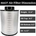 B085011 Air Filter for Wix 46637 Fleet-guard AH1141 Napa 6637 Bald-win PA2818 Fram CA6818 Donald-son B085011 Cummins 3912020
