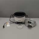 AROMA® Rice Cooker, 3-Cup (Uncooked) / 6-Cup (Cooked), Steamer, Small Rice Cooker, Oatmeal Cooker, Soup Maker, Auto Keep Warm, 1.5 Qt, White, ARC-743-1NG