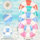 FYSUIMU 4Pcs Inflatable Pool Float with Handle 4 Colors Classic Striped Swim Rings Swimming Pool Tubes for Teens Summer Beach Bachelorette Party, 30 x 14 Inch