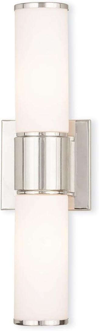 Livex 52122-35 Transitional Two Wall Sconce/Bath Light from Weston Collection in Polished Nickel Finish