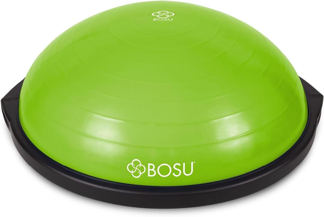 Bosu Balance Ball Exercise Trainer, Home Gym Equipment w/Guided Workouts & Pump, 26" Inflatable Fitness Platform for Strength Training, Standing, Balancing, and Core Workout', Lime Green