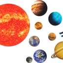 Giant Magnetic Solar System with 12 Individual Briefing Magnets.Perfect for Toddlers and Kids. (24 PCS)