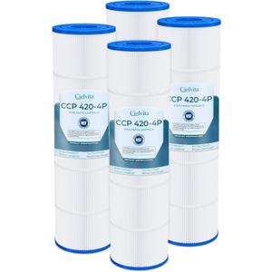 Cielvita CCP420 4 oz Media Pool Filter Cartridge Replacement for Pentair Clean & Clear Plus 420, Replaces Pleatco PCC105-PAK4, Pentair R173576, Filbur FC-1977, C-7471, 817-0106, 420 sq.ft, 4-Pack