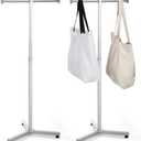 Blulu 2 Pcs Heavy Duty Adjustable Shopping Bag Rack Metal Rack for Retail Store Chrome Handbag Display Stand for Trade Show Boutique Small Business, 45 Inch (Silver)