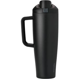 Owala FreeSip Tumbler Insulated Stainless Steel Water Bottle with Built-in Straw and Side Handle, For Travel, Work, School, and Sports, 40oz, BPA Free, Leak Proof, Very, Very Dark