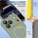 Miracase Magnetic for iPhone 17 Pro Case, Compatible with MagSafe, Integrated Silicone Camera Control Cover, 3.0mm Thicken Shockproof Drop Protection Phone Case for 17 Pro,Patina Green