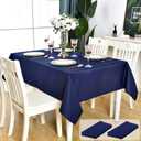 2 Pack Navy Blue Rectangle Tablecloth Waterproof Stain Resistant Wrinkle Free Table Cloth 210GSM Polyester Wipeable Table Cover for Party, Banquet - Square/Rectangular, 60 x 60 inch (2 Pcs)