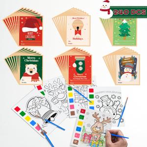 Christmas Party Favors for Kids 30 Pack Christmas Watercolor Coloring Books with Xmas Cards Christmas Craft for Girls Boys Stocking Goodie Bag Stuffers Classroom Prizes Gifts School Party Supplies