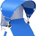 Universal Wind-Resistant Chair Umbrella Canopy, Foldable Portable UPF 50+ Sun Shade Attachment with Adjustable Clamp, Fits Most Beach, Camping, Lawn, Sports, Tanning, Zero Gravity Chairs & Wheelchairs