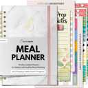 Life & Apples Meal Planner with Grocery List  Undated Weekly Menu & Meal Prep Notebook for Women & Men, Healthy Eating & Weight Loss Planner, 52-Week Spiral Bound Journal, Marble